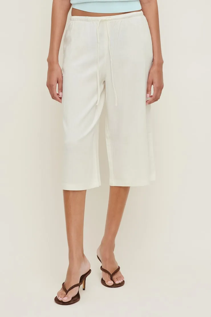 Leo Linen Capri Pants - Dynamite - White - Women Clothing sold by Dynamite product image thumbnail 2
