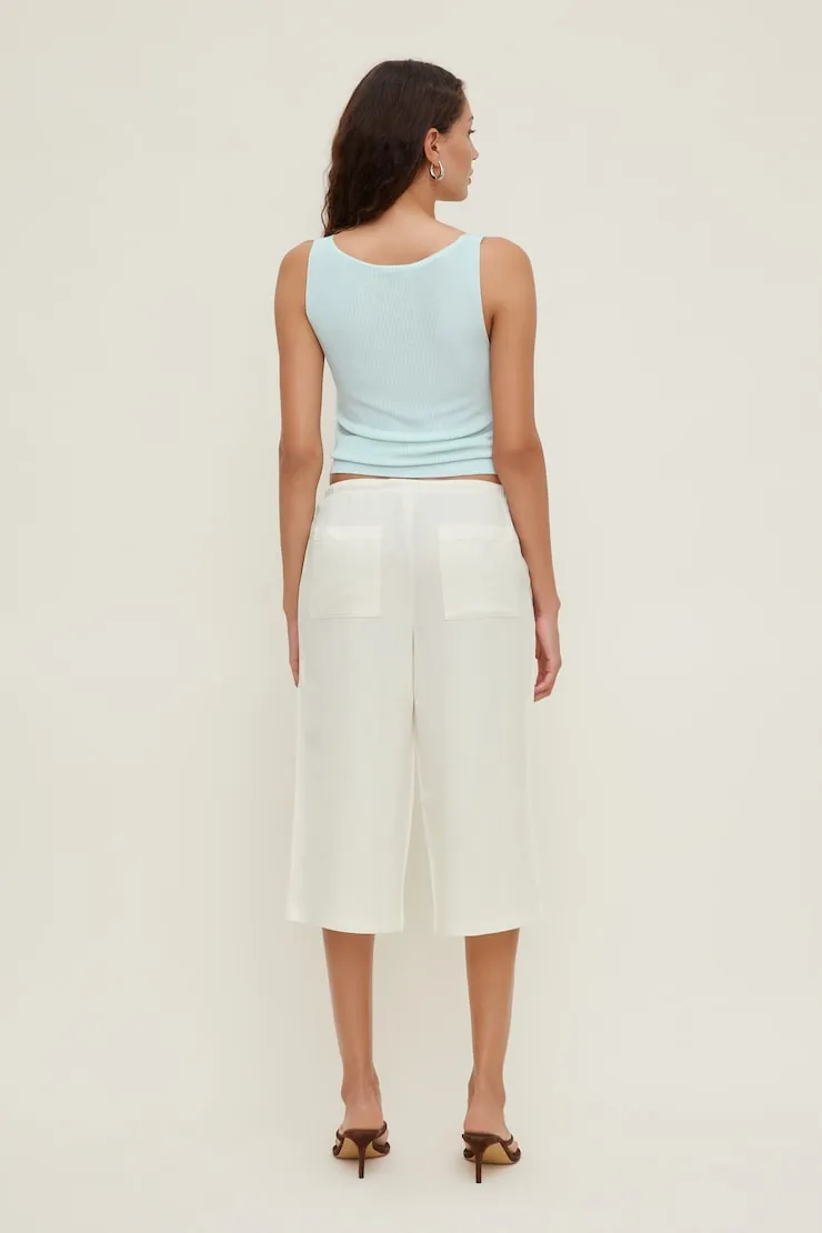 Leo Linen Capri Pants - Dynamite - White - Women Clothing sold by Dynamite product image thumbnail 3