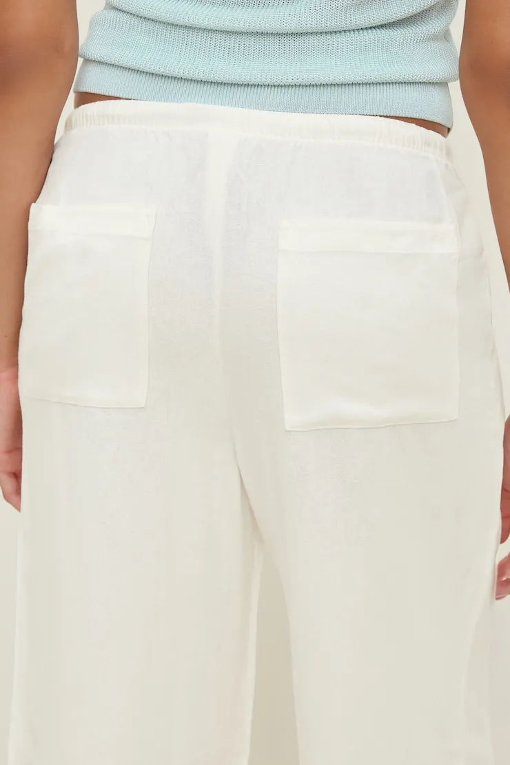 Leo Linen Capri Pants - Dynamite - White - Women Clothing sold by Dynamite product image thumbnail 4