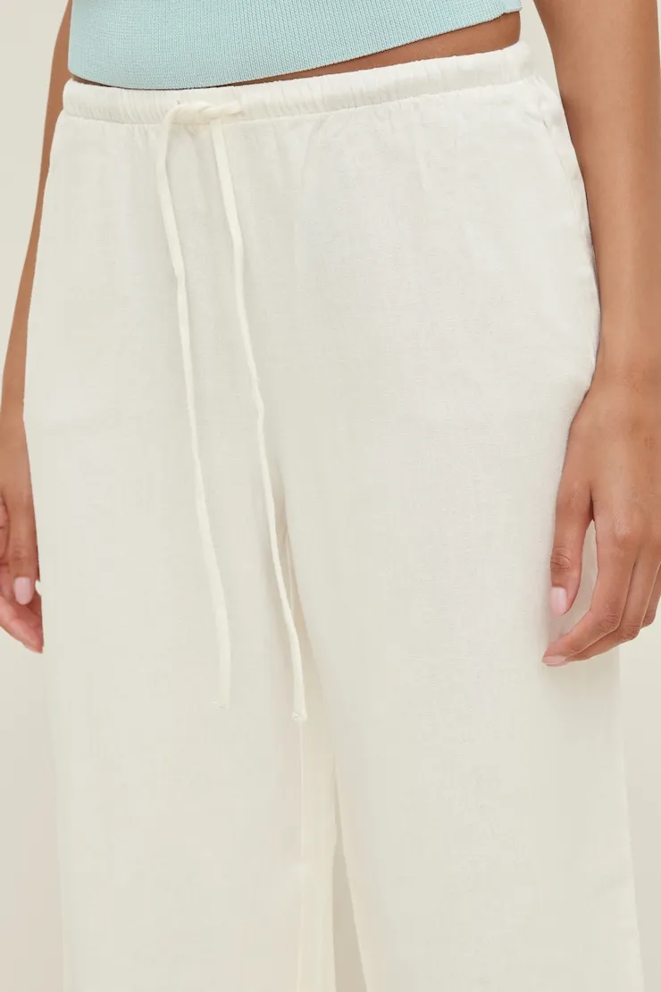 Leo Linen Capri Pants - Dynamite - White - Women Clothing sold by Dynamite product image thumbnail 5