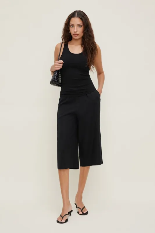 Leo Linen Capri Pants - Dynamite - Black - Women Clothing made by Dynamite