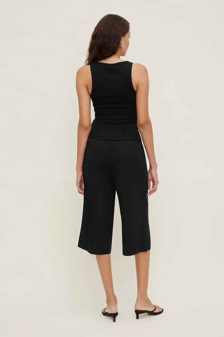 Leo Linen Capri Pants - Dynamite - Black - Women Clothing sold by Dynamite product image thumbnail 3