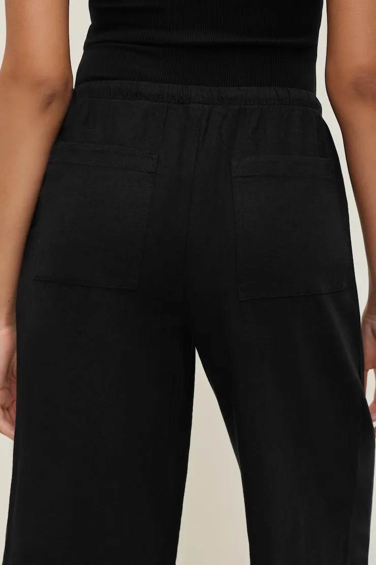 Leo Linen Capri Pants - Dynamite - Black - Women Clothing sold by Dynamite product image thumbnail 4