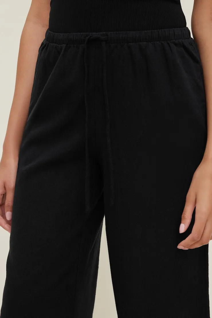 Leo Linen Capri Pants - Dynamite - Black - Women Clothing sold by Dynamite product image thumbnail 5