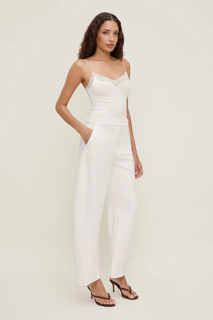 Sculpt Lace Trim Bodysuit - Dynamite - White - Women Clothing sold by Dynamite product image thumbnail 5