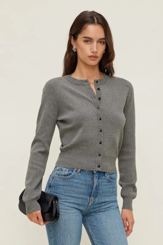 Rebecca Crewneck Cardigan - Dynamite - Greys - Women Clothing made by Dynamite