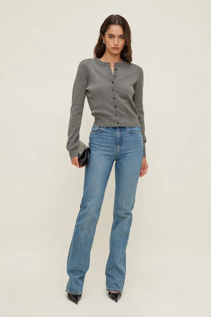 Rebecca Crewneck Cardigan - Dynamite - Greys - Women Clothing sold by Dynamite product image thumbnail 3