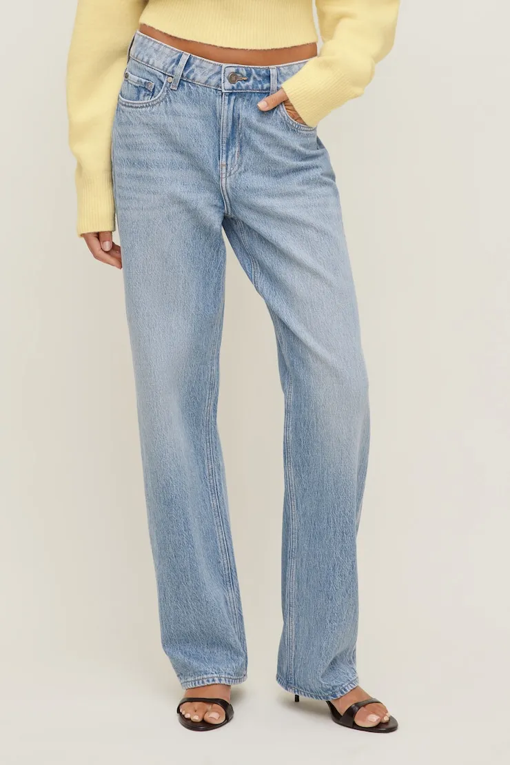 Mika Mid Rise Relaxed Straight Leg Jeans - Dynamite - Blue - Women Clothing sold by Dynamite product image thumbnail 2
