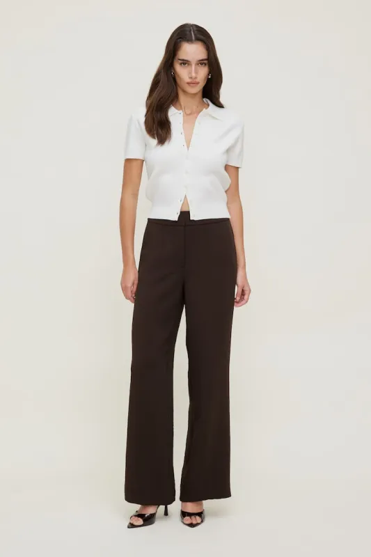 Yasmin Airflow Straight Leg Pants - Dynamite - Brown - Women Clothing made by Dynamite
