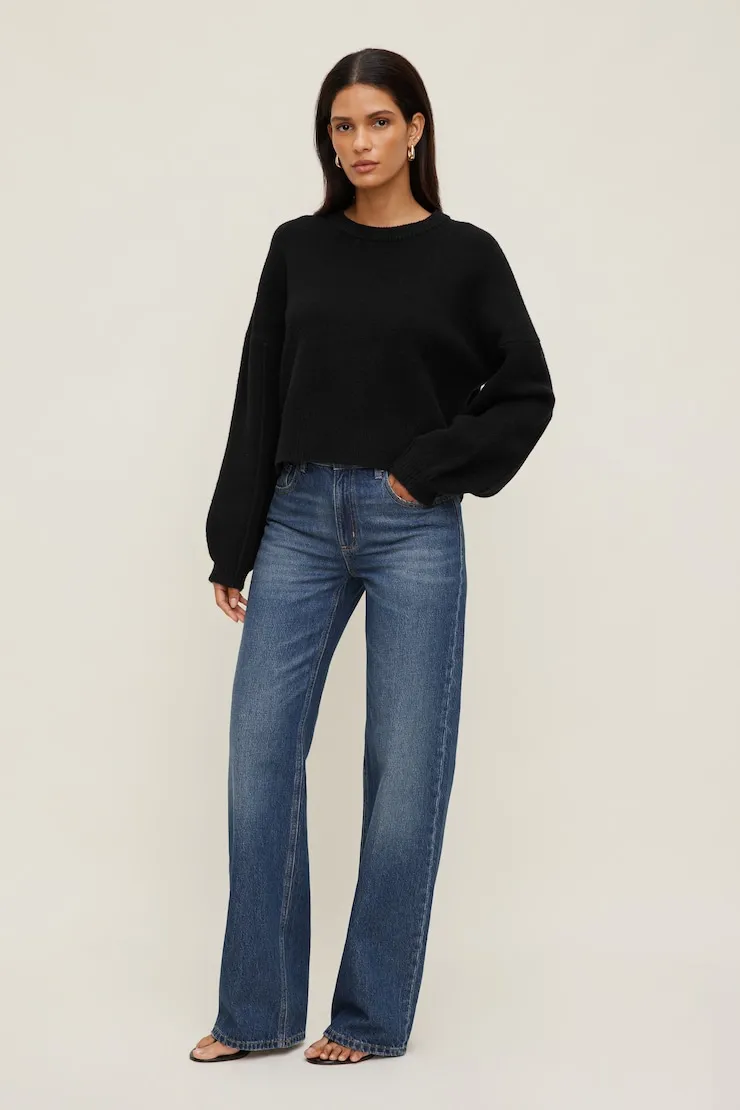 Rylie Balloon Sleeve Sweater - Dynamite - Black - Women Clothing sold by Dynamite product image thumbnail 3