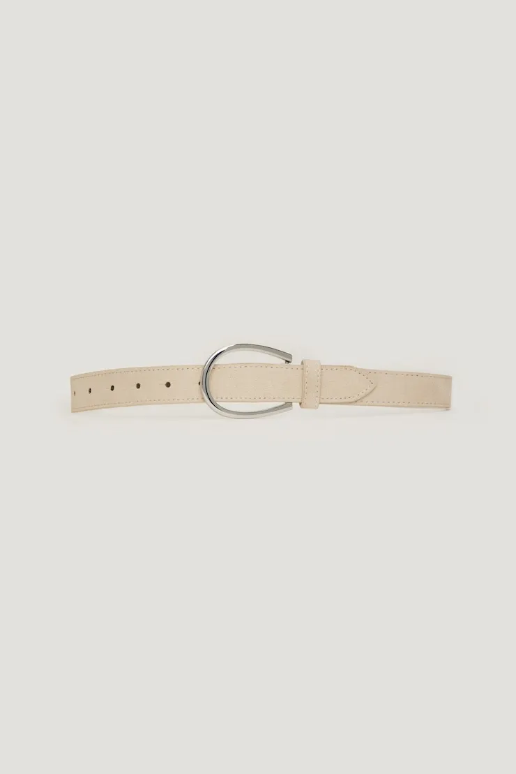 Pull Through Faux Leather Belt - Dynamite - Beige - Women Clothing sold by Dynamite