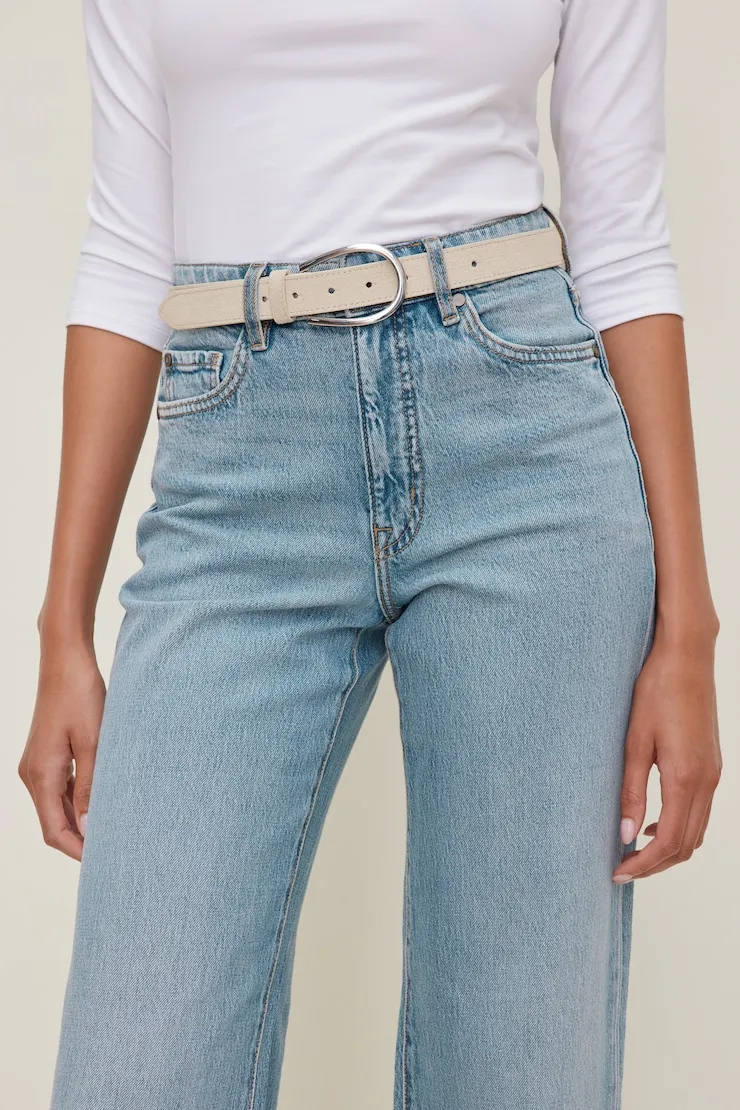 Pull Through Faux Leather Belt - Dynamite - Beige - Women Clothing sold by Dynamite product image thumbnail 3