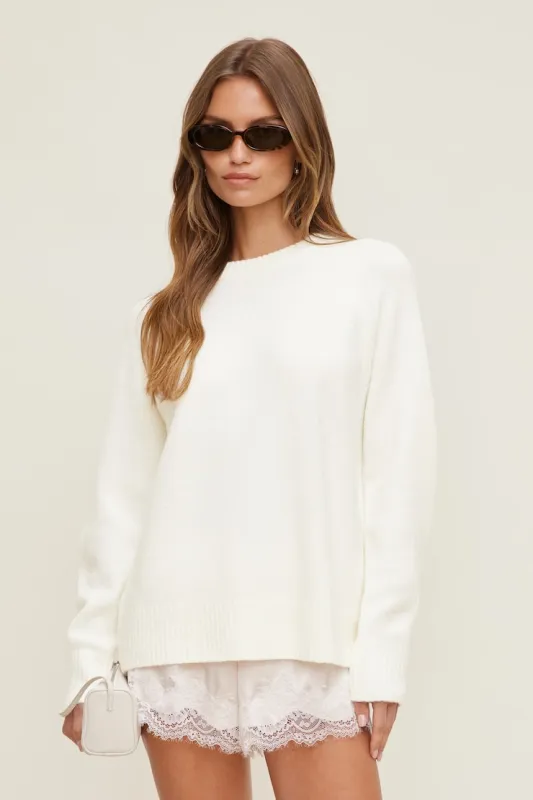 Rory Oversized Sweater - Dynamite - White - Women Clothing made by Dynamite