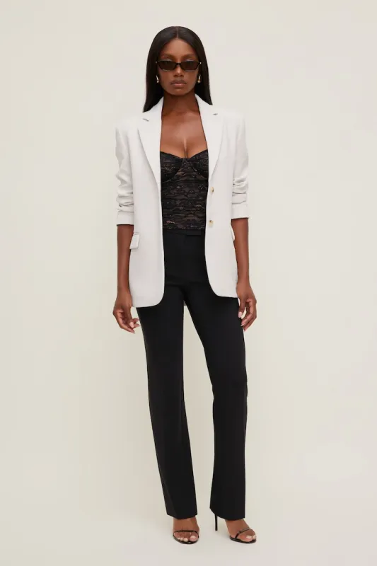 High Rise Slim Straight Leg Pants - Dynamite - Black - Women Clothing made by Dynamite
