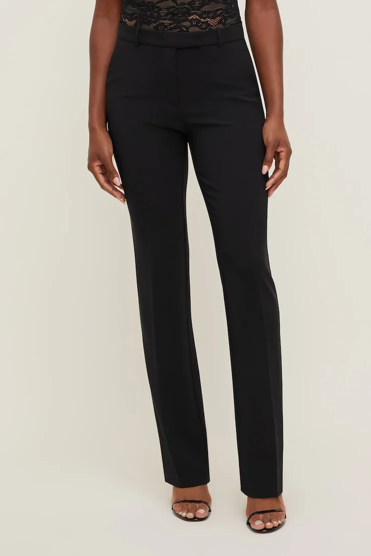 High Rise Slim Straight Leg Pants - Dynamite - Black - Women Clothing sold by Dynamite product image thumbnail 3