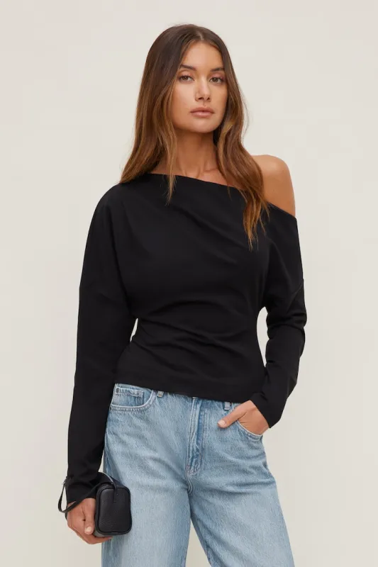 Alexa Long Sleeve T Shirt - Dynamite - Black - Women Clothing made by Dynamite