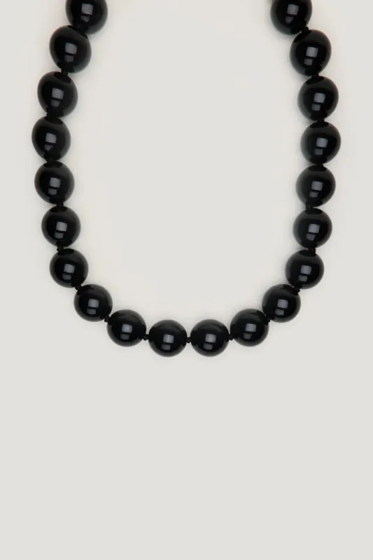 Chunky Beaded Necklace - Dynamite - Black - Women Clothing made by Dynamite