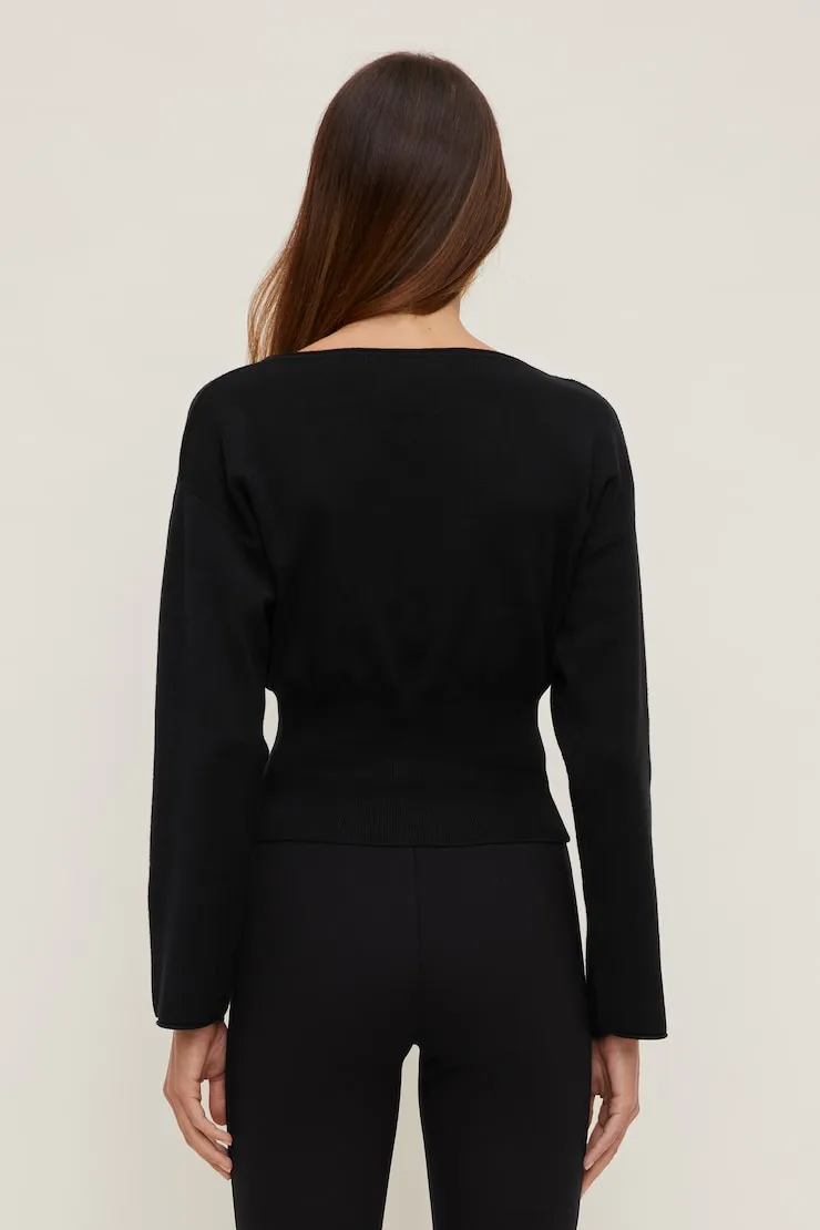 Suri Cinched Sweater - Dynamite - Black - Women Clothing sold by Dynamite product image thumbnail 2