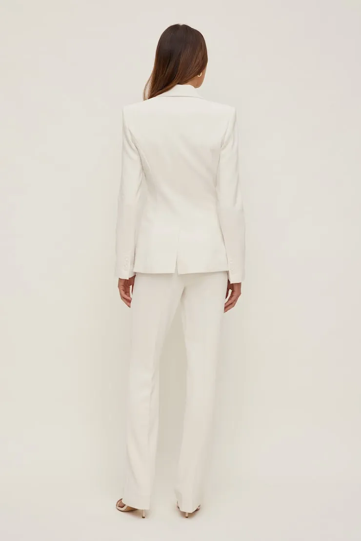 Anna Cinched Crepe Blazer - Dynamite - White - Women Clothing sold by Dynamite product image thumbnail 4