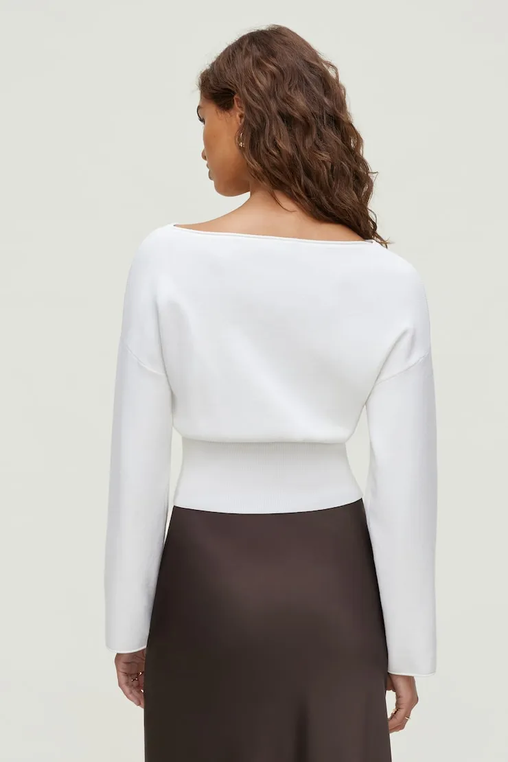 Suri Cinched Sweater - Dynamite - White - Women Clothing sold by Dynamite product image thumbnail 2