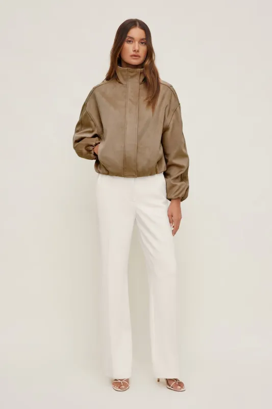 Camelia Crepe Straight Leg Pants - Dynamite - White - Women Clothing made by Dynamite