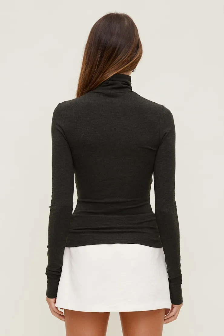 Fitted Turtleneck Top - Dynamite - Greys - Women Clothing sold by Dynamite product image thumbnail 2