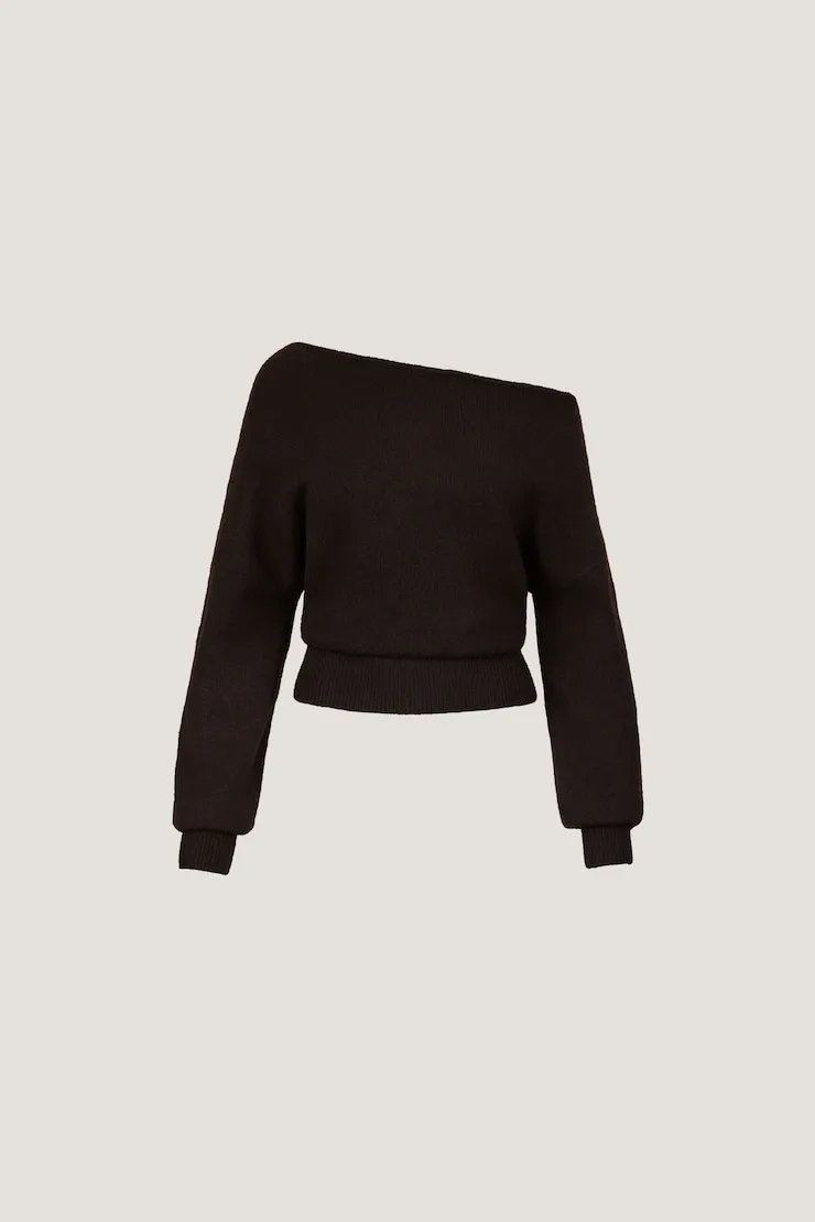 Lola Off Shoulder Sweater - Dynamite - Brown - Women Clothing sold by Dynamite product image thumbnail 4