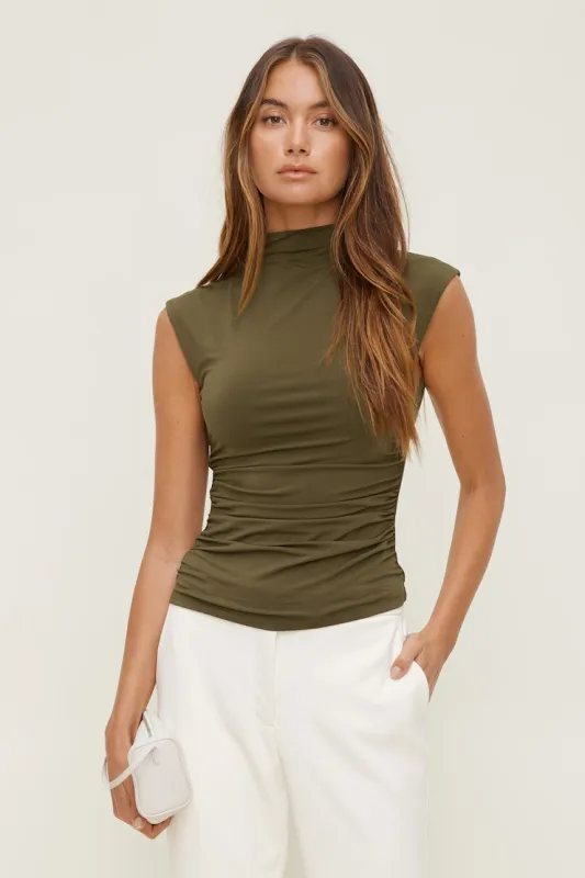 Bria Sculpt Top - Dynamite - Green - Women Clothing made by Dynamite