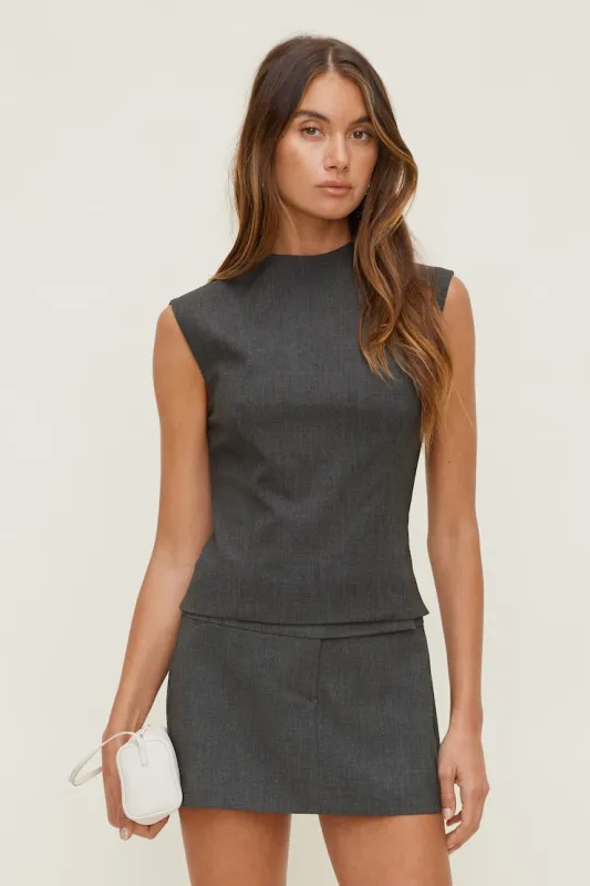 Mock Neck Top - Dynamite - Greys - Women Clothing made by Dynamite
