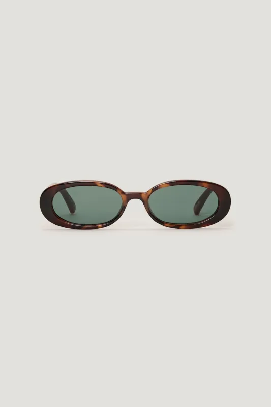 LE SPECS | Outta Love Oval Sunglasses - Dynamite - Brown - Women Clothing made by Dynamite