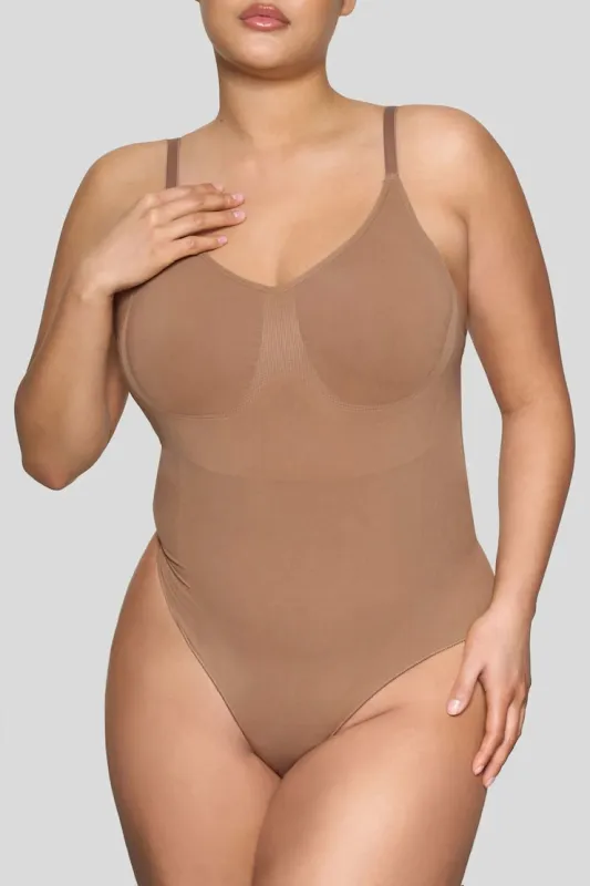 BOOMBA | Backless Sculpt Bodysuit - Dynamite - Brown - Women Clothing made by Dynamite