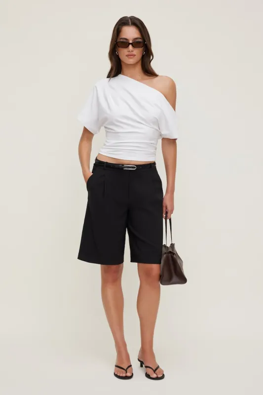 Mid Rise Bermuda Shorts - Dynamite - Black - Women Clothing made by Dynamite
