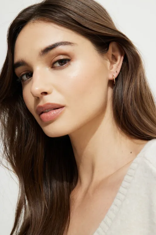 3-Pack Delicate Linear Hoop Earrings - Dynamite - White - Women Clothing made by Dynamite