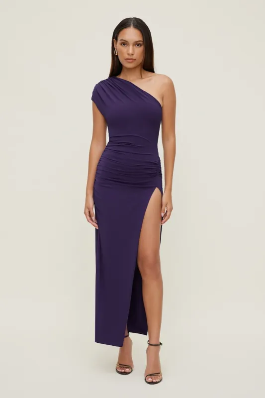 Sculpt Slit Maxi Dress - Dynamite - Purple - Women Clothing made by Dynamite