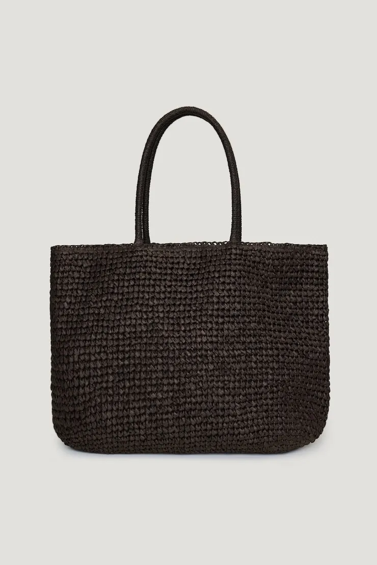 Straw Tote Bag - Dynamite - Brown - Women Clothing sold by Dynamite