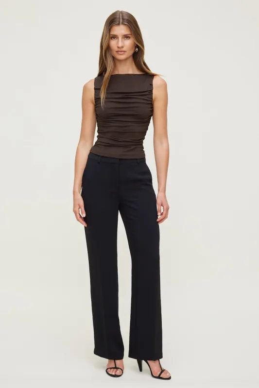 Camelia Airflow Clean Straight Leg Pants - Dynamite - Black - Women Clothing made by Dynamite