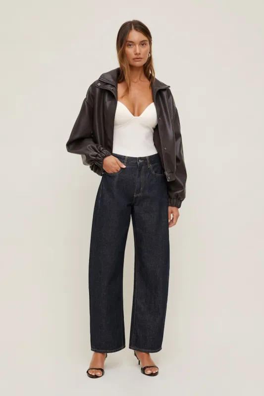 Kennedy High Rise Barrel Leg Jeans - Dynamite - Blue - Women Clothing made by Dynamite