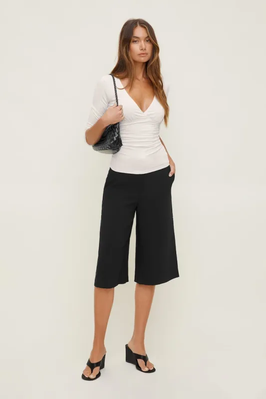 Crepe High Rise Culottes - Dynamite - Black - Women Clothing made by Dynamite