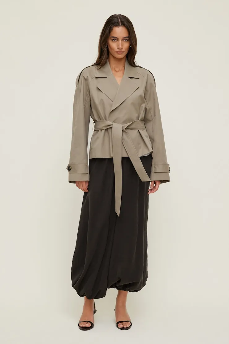 Remi Short Trench Coat - Dynamite - Brown - Women Clothing sold by Dynamite product image thumbnail 3