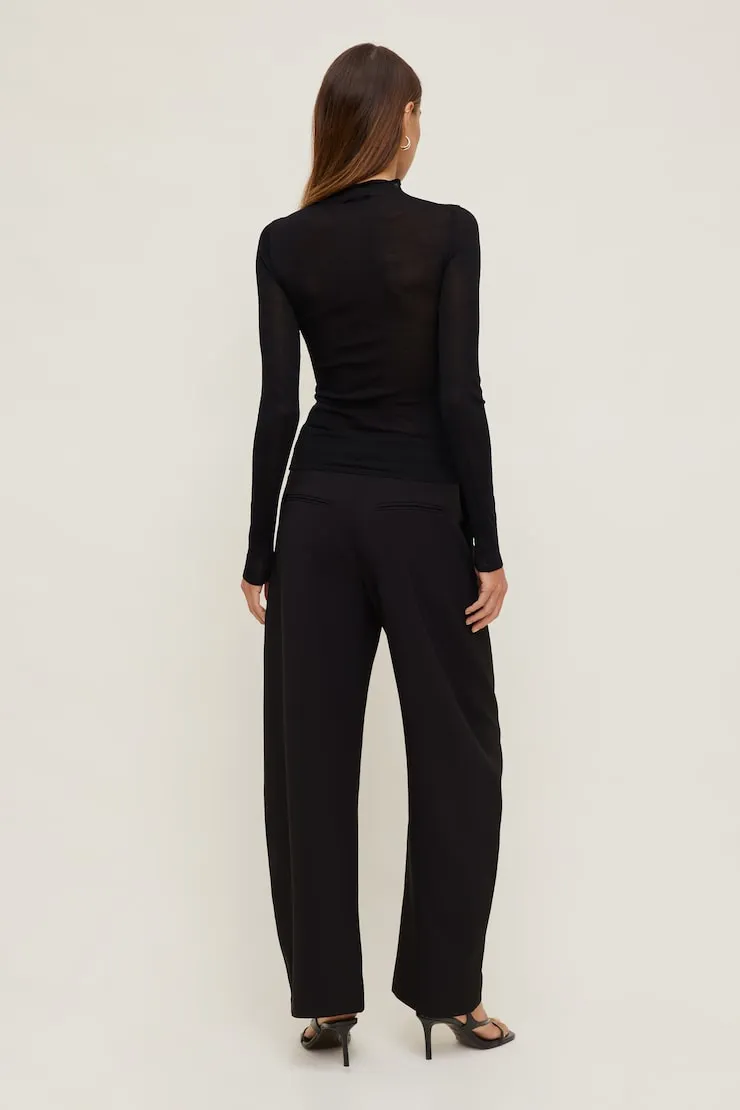Sheer Mock Neck Sweater - Dynamite - Black - Women Clothing sold by Dynamite product image thumbnail 4