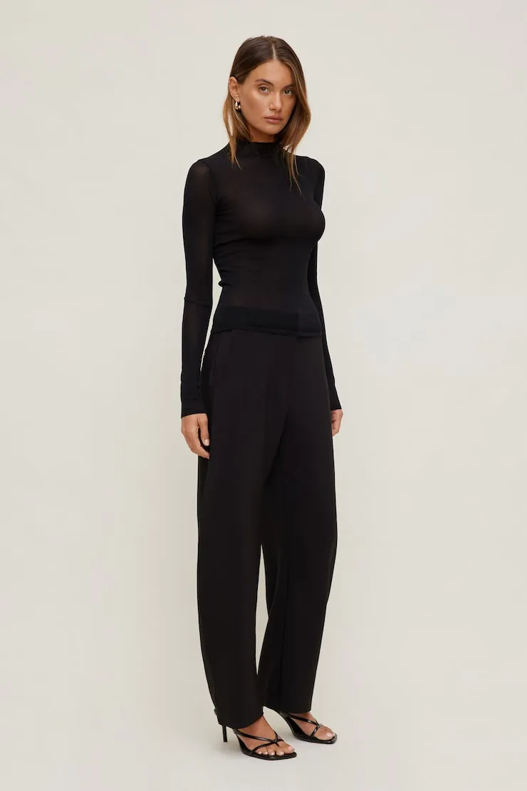 Sheer Mock Neck Sweater - Dynamite - Black - Women Clothing sold by Dynamite product image thumbnail 5