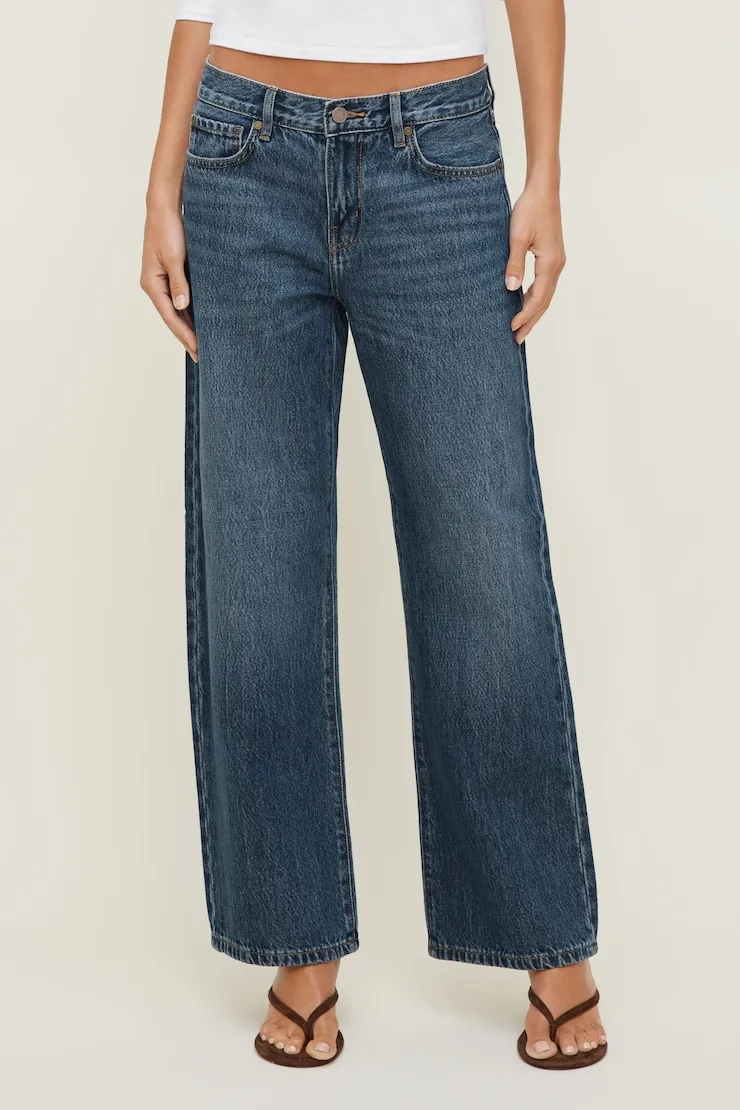 Jules Relaxed Low Rise Straight Leg Jeans - Dynamite - Blue - Women Clothing sold by Dynamite product image thumbnail 3