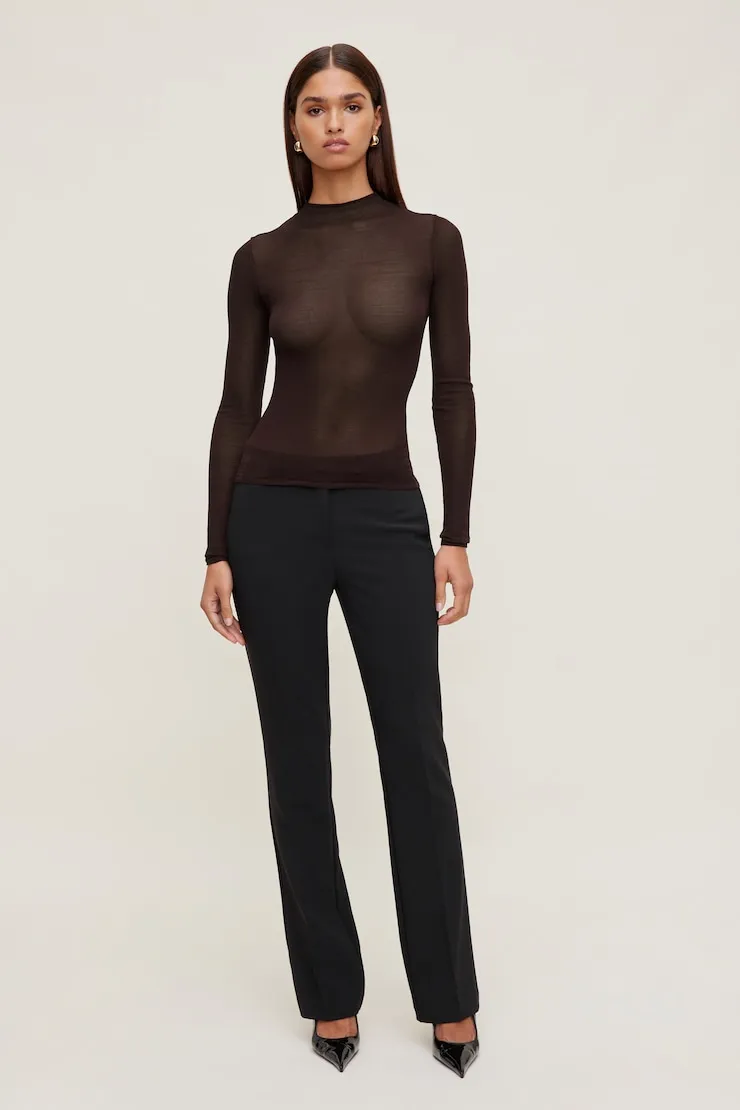 Sheer Mock Neck Sweater - Dynamite - Purple - Women Clothing sold by Dynamite product image thumbnail 3