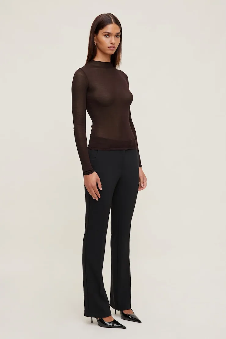 Sheer Mock Neck Sweater - Dynamite - Purple - Women Clothing sold by Dynamite product image thumbnail 5