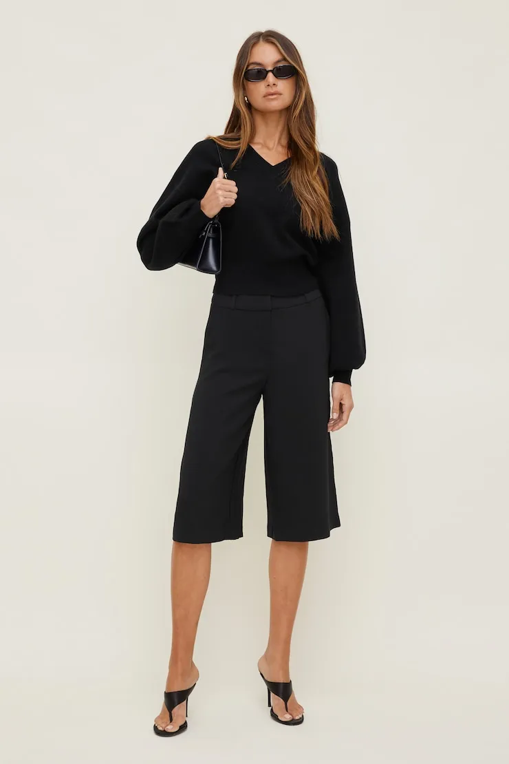 Cinched V Neck Sweater - Dynamite - Black - Women Clothing sold by Dynamite product image thumbnail 3