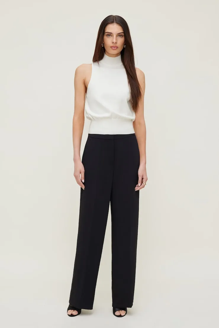 Yasmin Airflow Straight Leg Pants - Dynamite - Black - Women Clothing sold by Dynamite