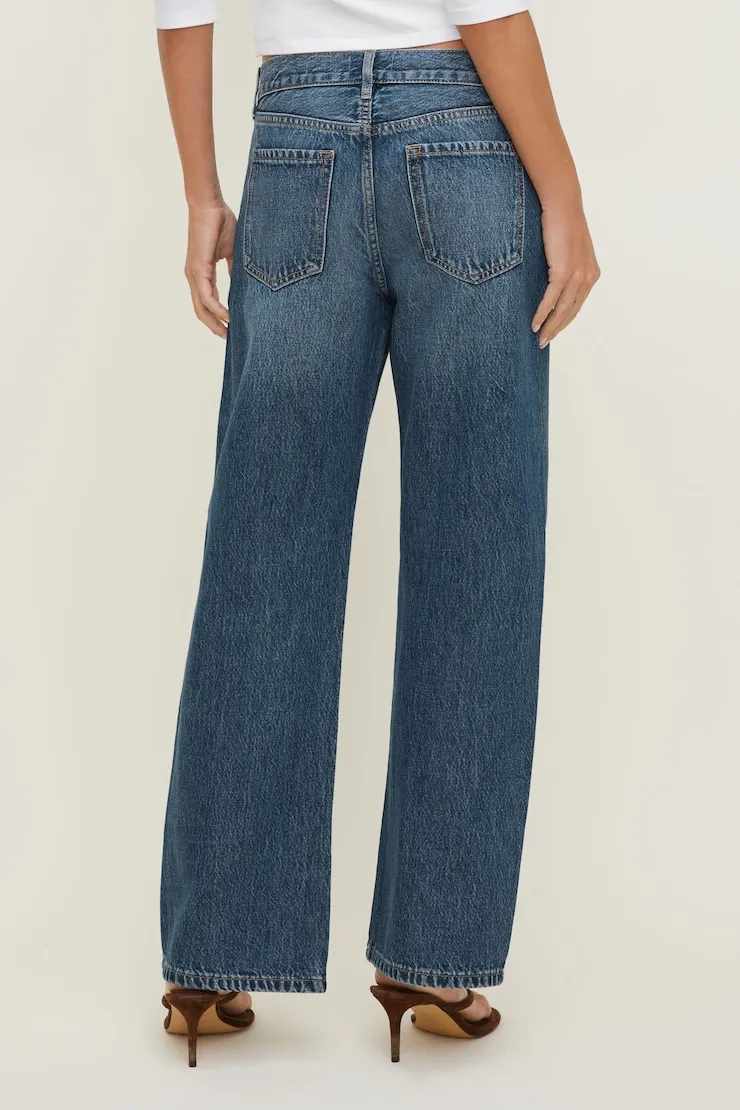 Jules Relaxed Low Rise Straight Leg Jeans - Dynamite - Blue - Women Clothing sold by Dynamite product image thumbnail 5