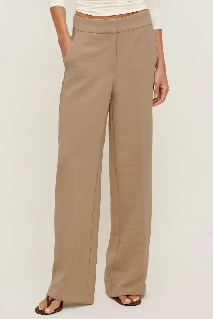 Yasmin Airflow Straight Leg Pants - Dynamite - Brown - Women Clothing sold by Dynamite product image thumbnail 2