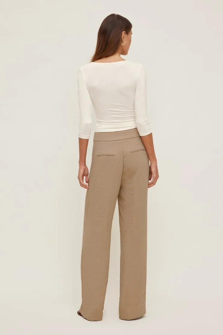 Yasmin Airflow Straight Leg Pants - Dynamite - Brown - Women Clothing sold by Dynamite product image thumbnail 3