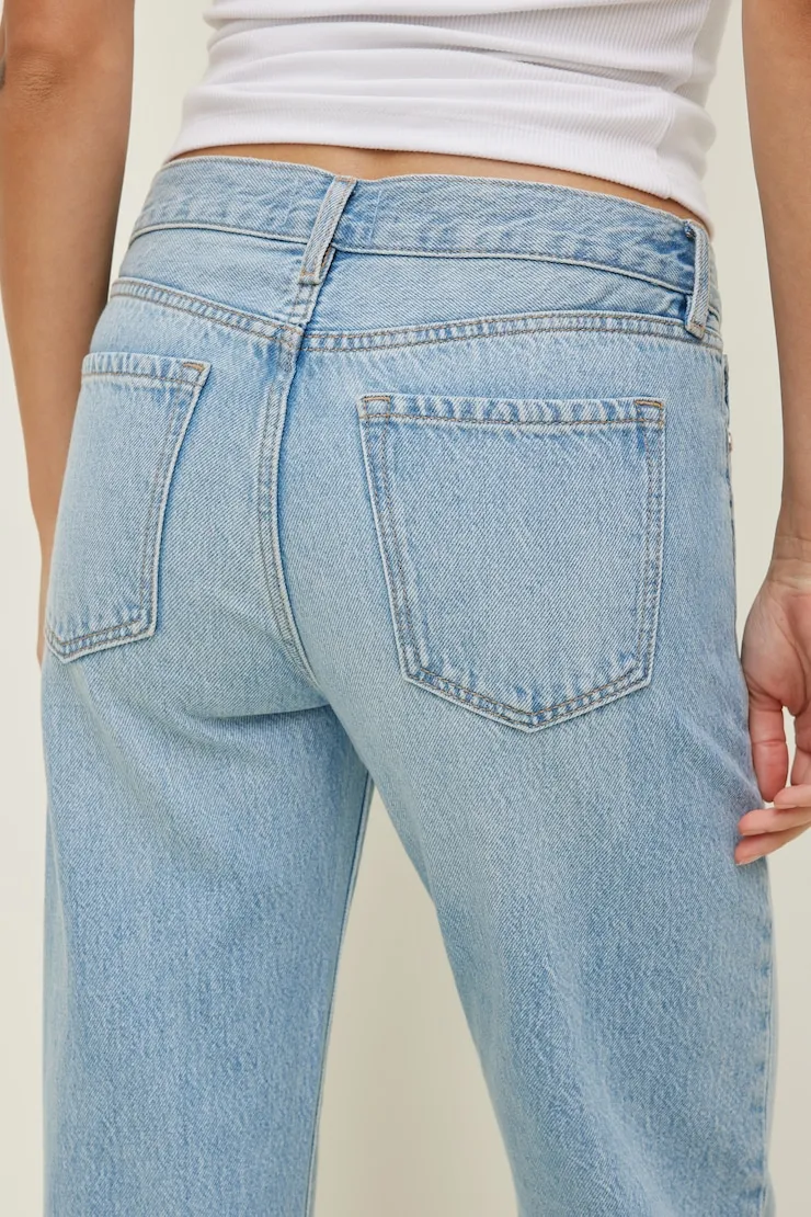 Jules Relaxed Low Rise Straight Leg Jeans - Dynamite - Blue - Women Clothing sold by Dynamite product image thumbnail 4